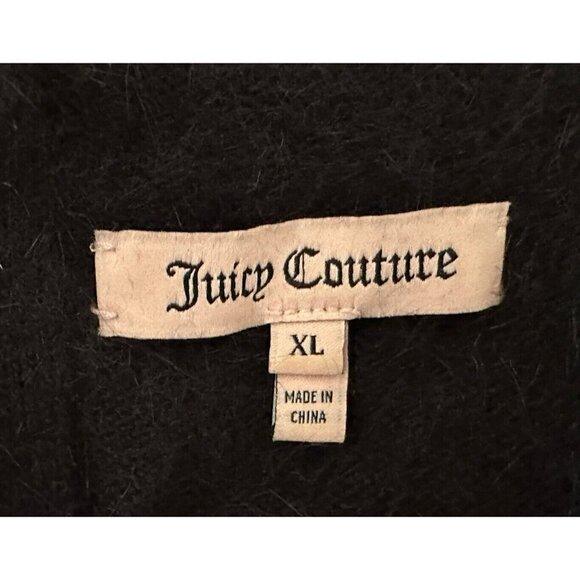 Juicy Couture Black 68% Angora Blend Round Neck Long Sleeve Back Zip Dress XL - Picture 7 of 11